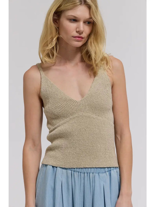 Essential Knit Tank in Thyme