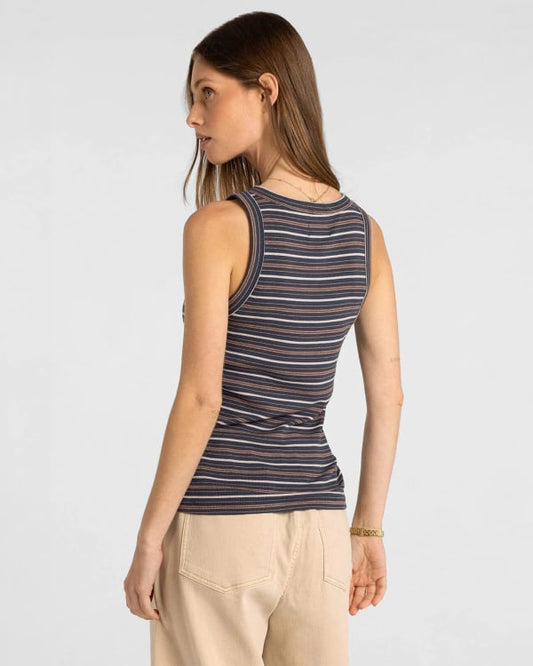 Edlin Tank- Navy Multi Stripe