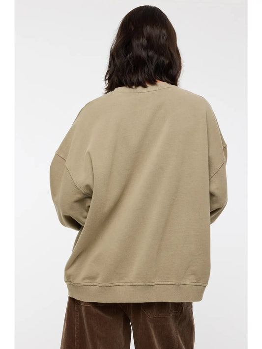 Washed Terry Sweatshirt- Olive