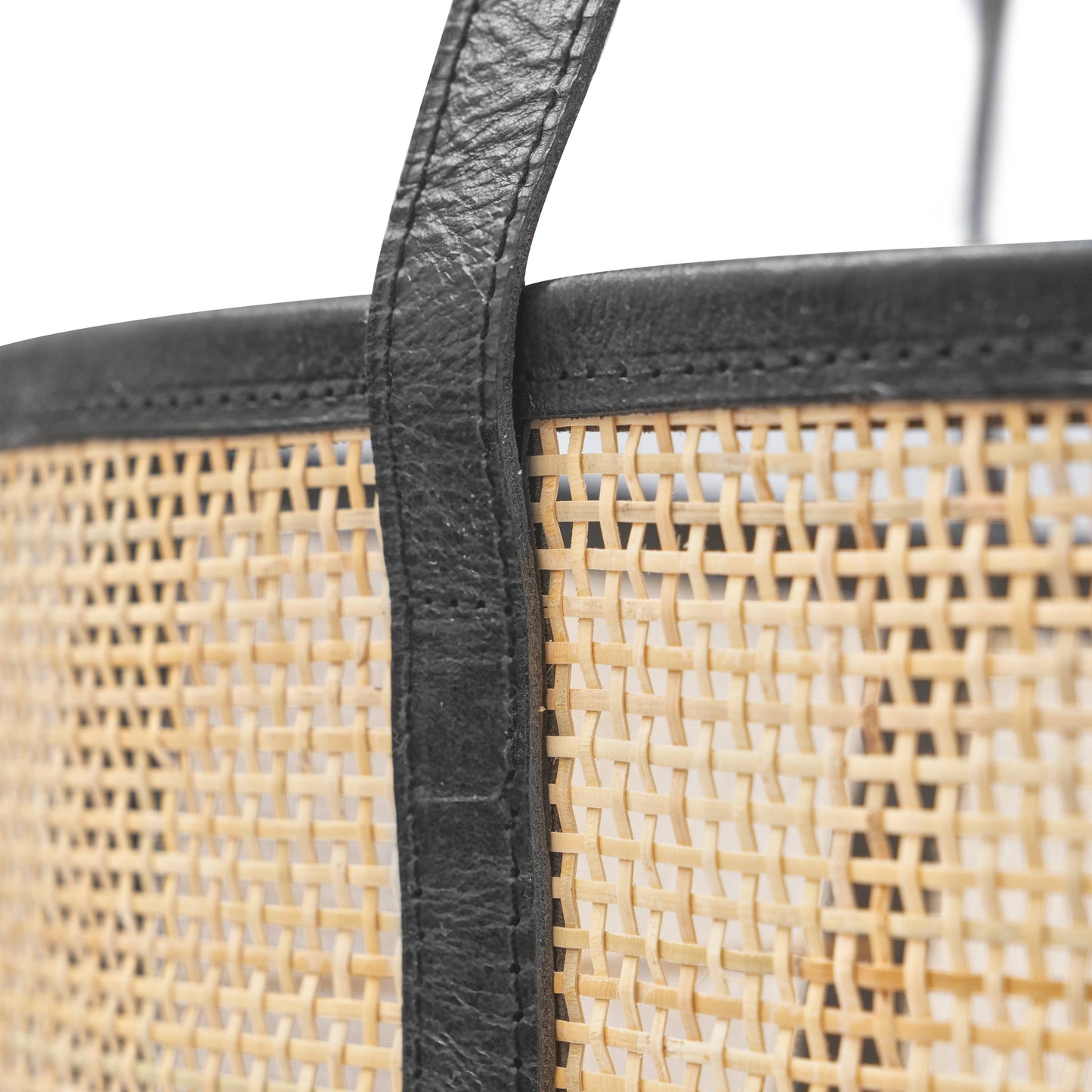 Carryall Rattan Leather Tote