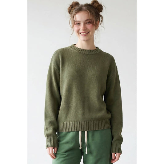 Crewneck Sweater: Olive