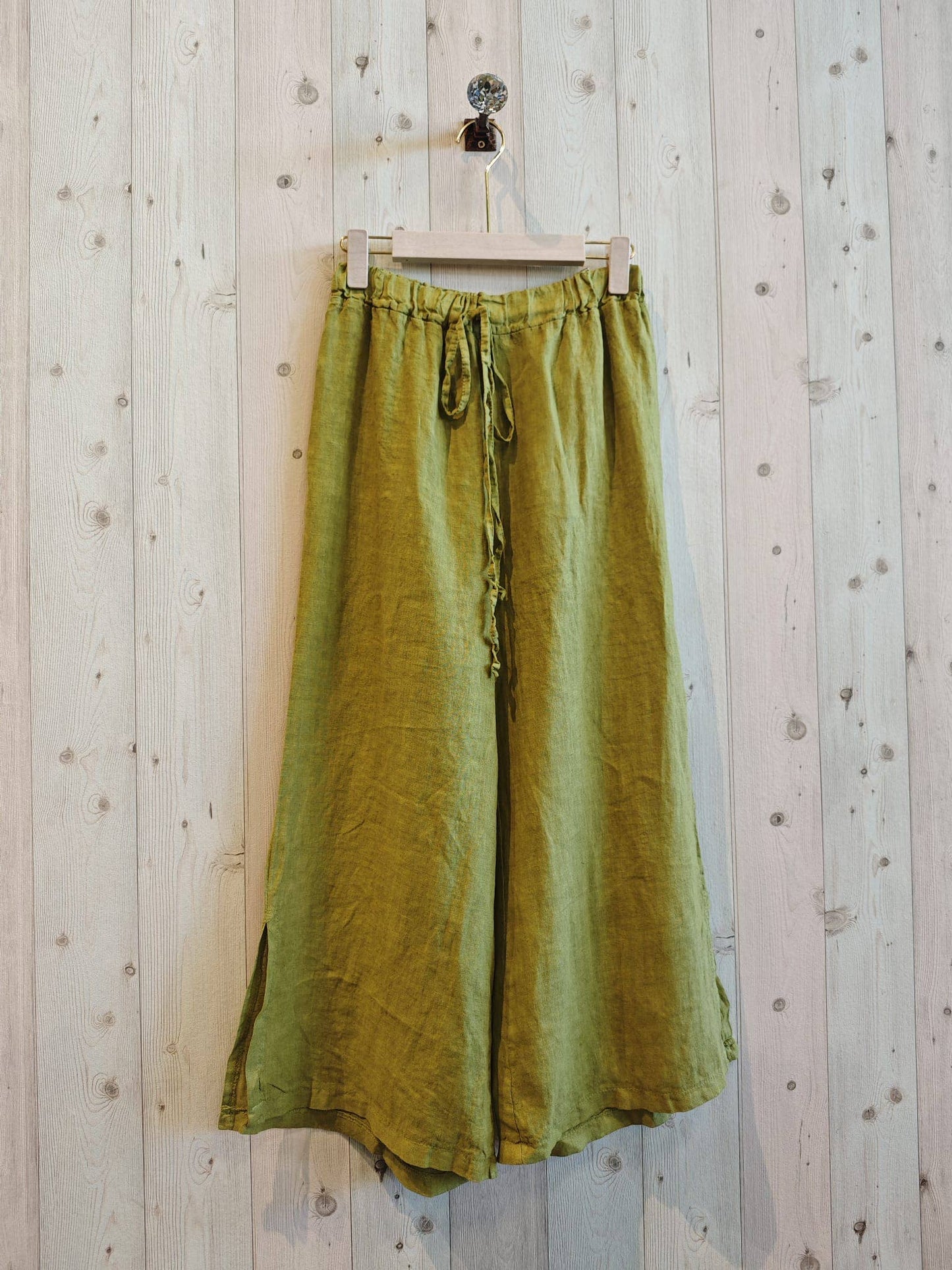 Ref-6380 100% LINEN PANTS: Khaki