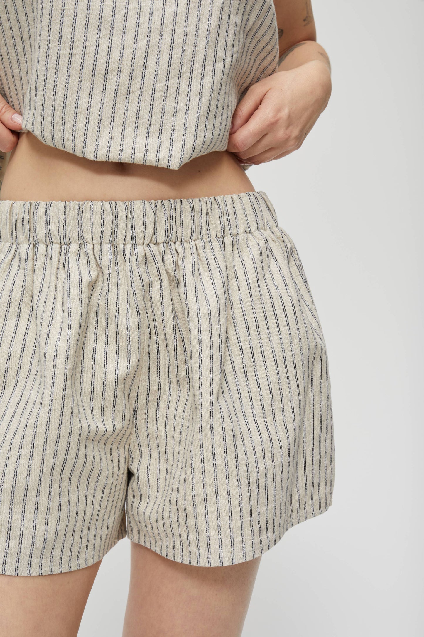 The Macey Shorts | Striped Linen Shorts