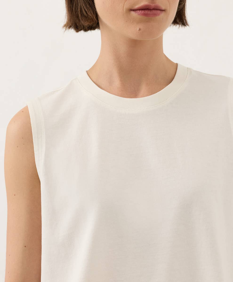 Vintage Jersey Relaxed Tank- Cream