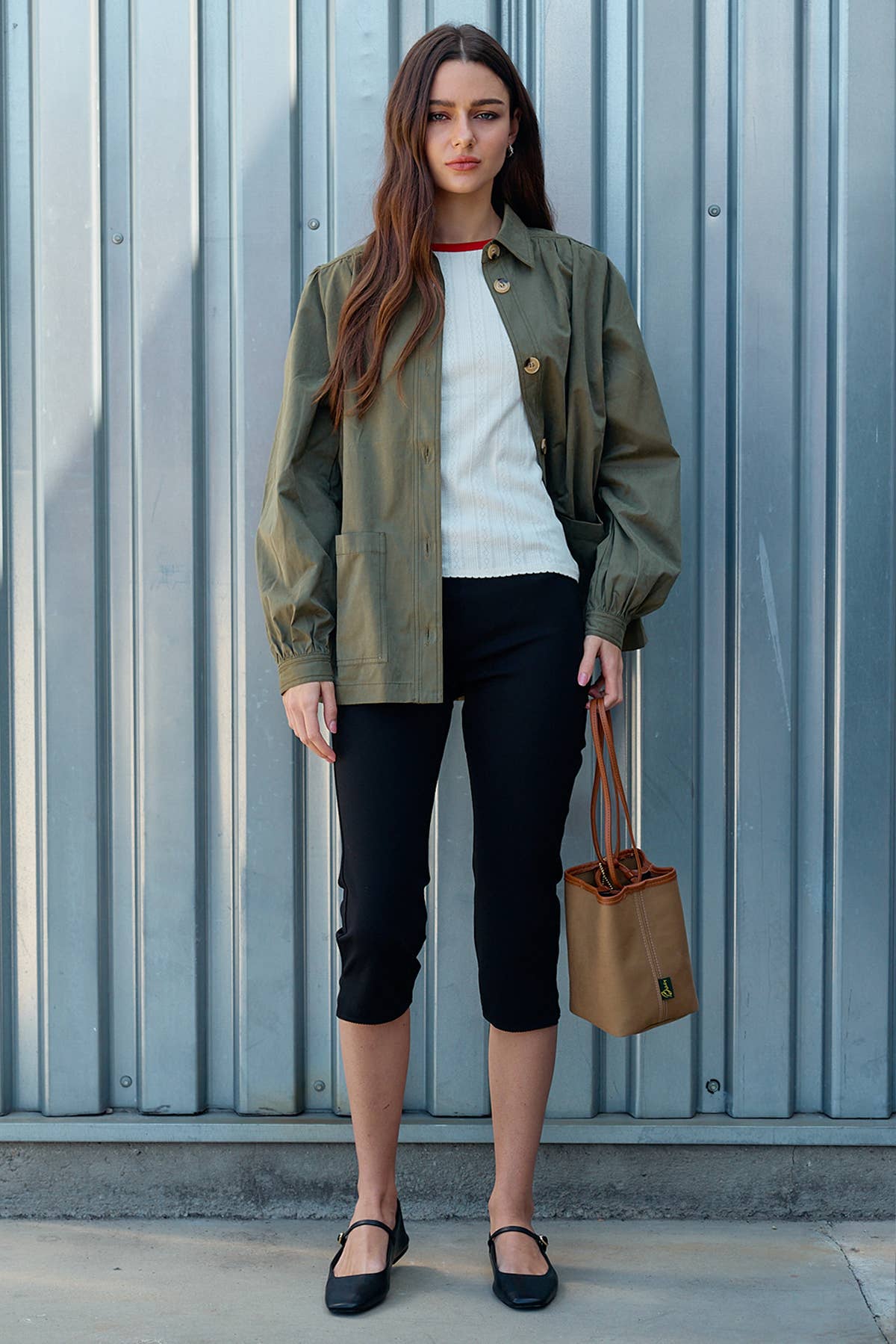 Gathered Button Jacket