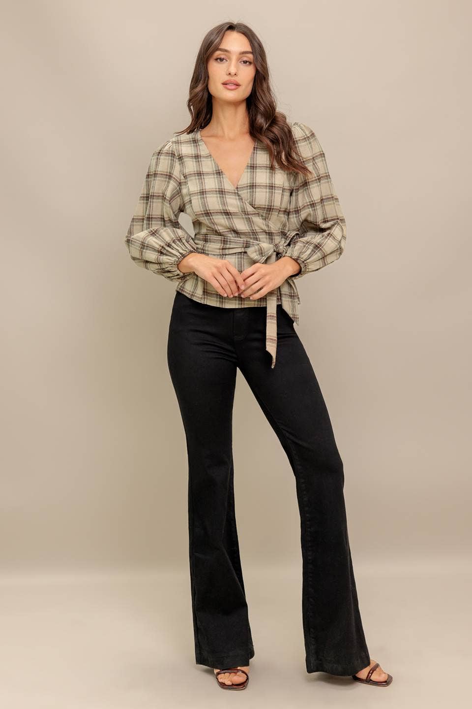 Lila Plaid Top