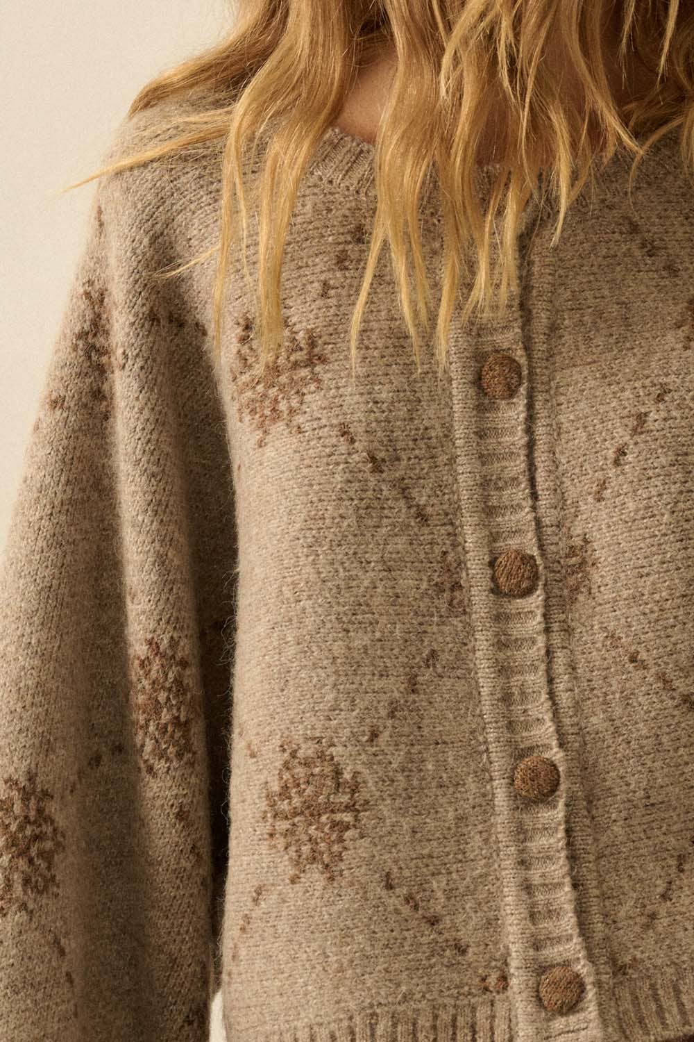 Jacquard-Knit Cardigan