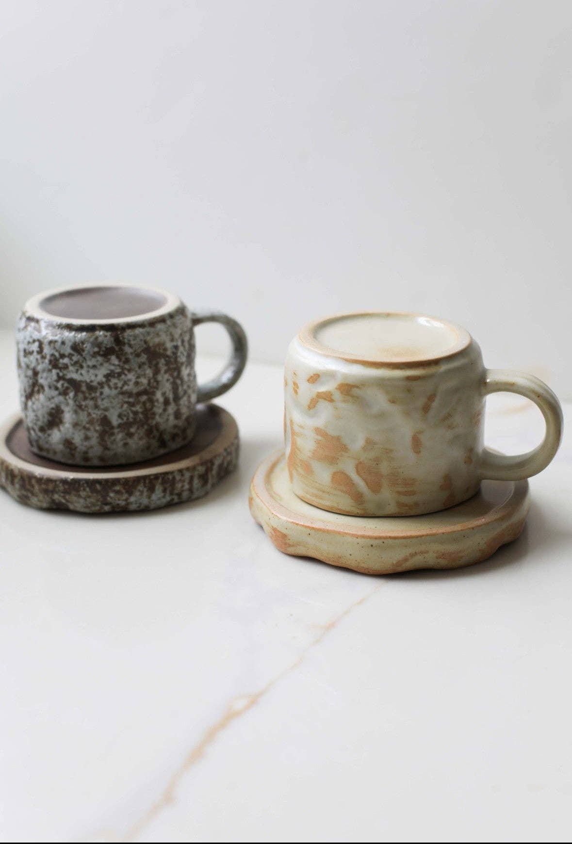 Ceramic Mug Set: Gray