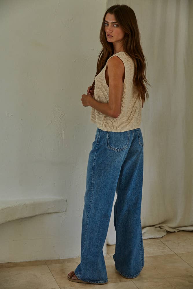 Knit Cotton Sweater Top