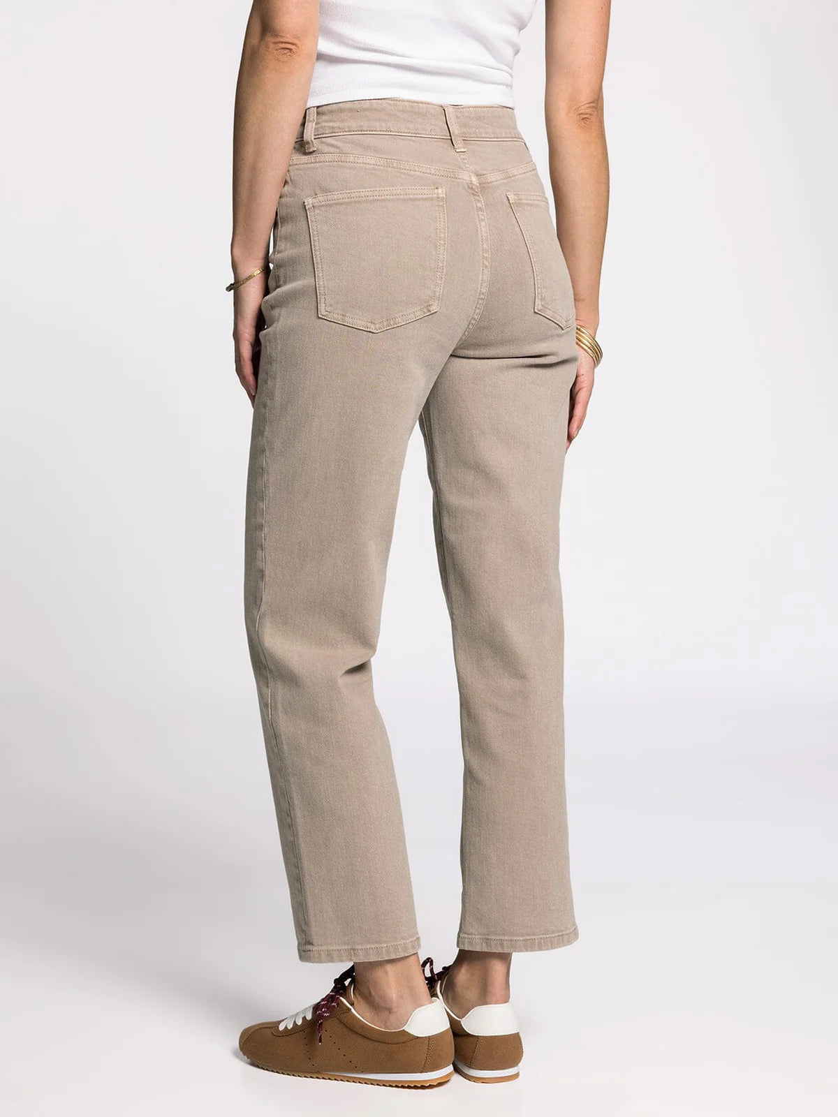 Alex Mid-Rise Straight in Taupe