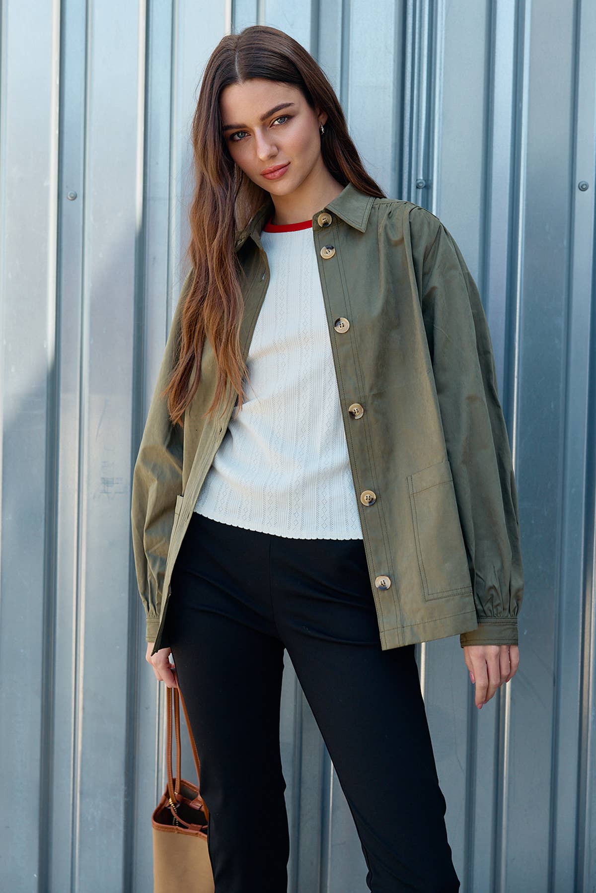 Gathered Button Jacket