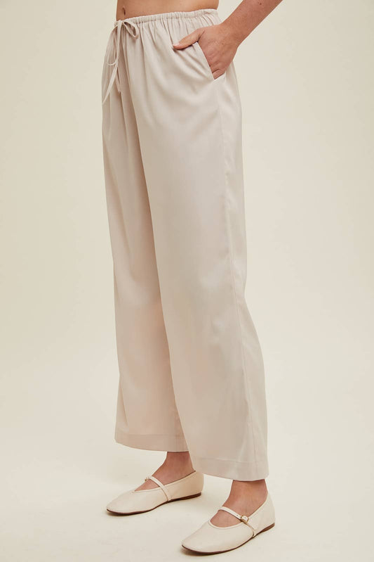 Straight Satin Pants