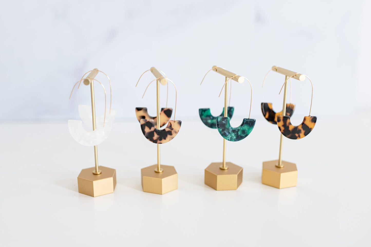 Brown Tortoise Threader Earrings