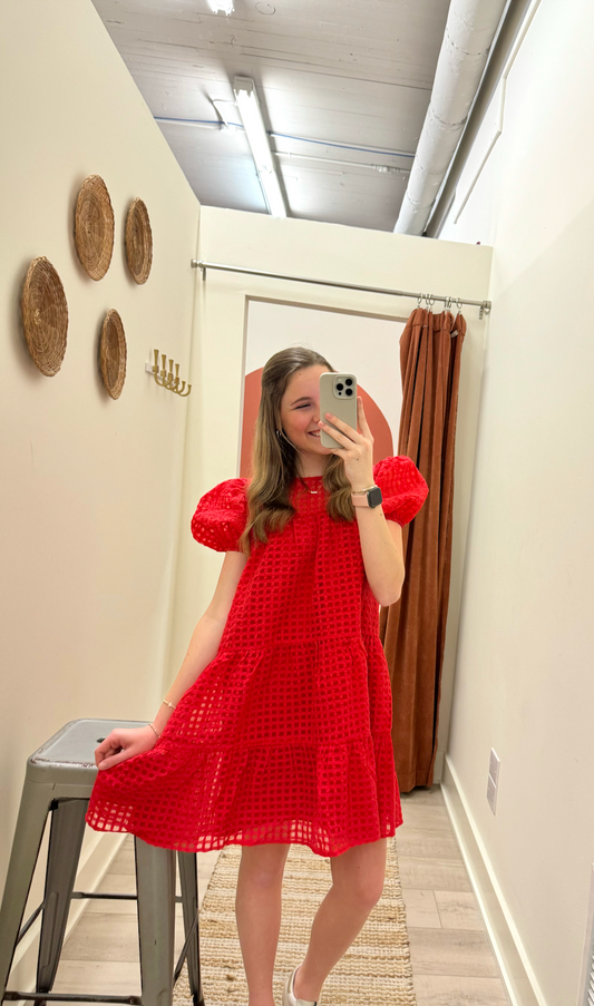 Ruby Red Mini Dress