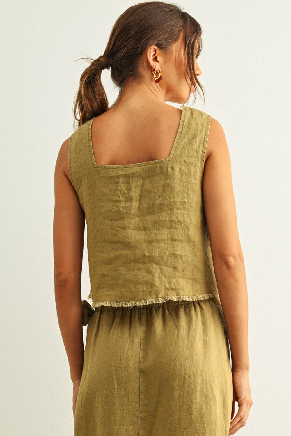 Raw Hem Cropped Top