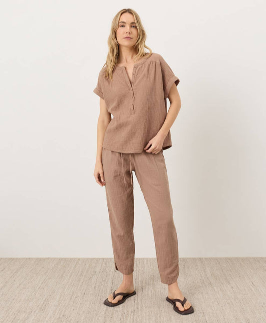 Gauze Tapered Pant- Driftwood