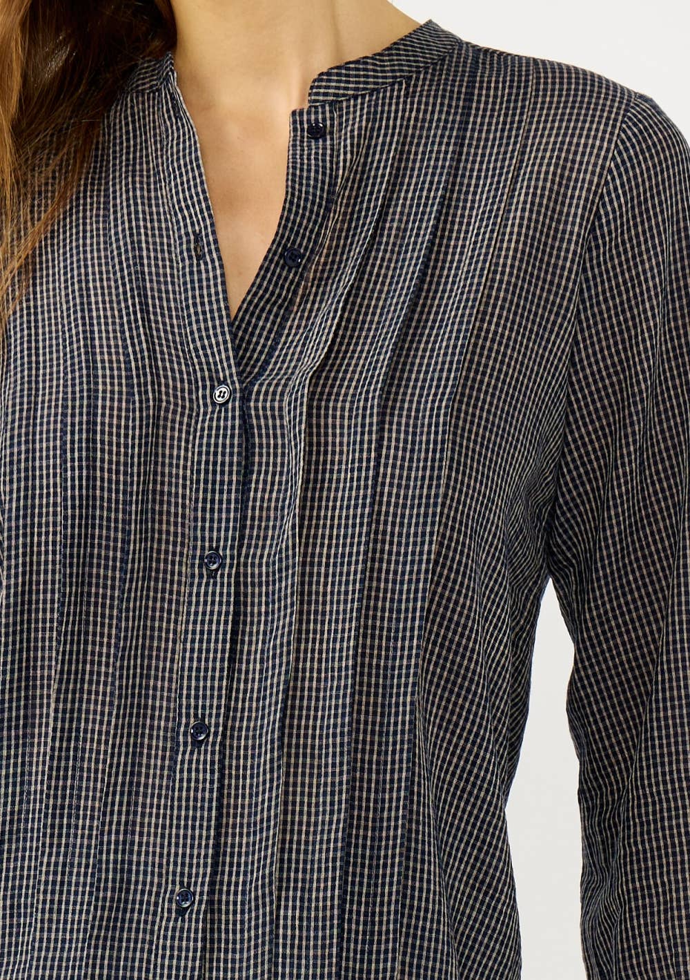 Checker Pleated Blouse