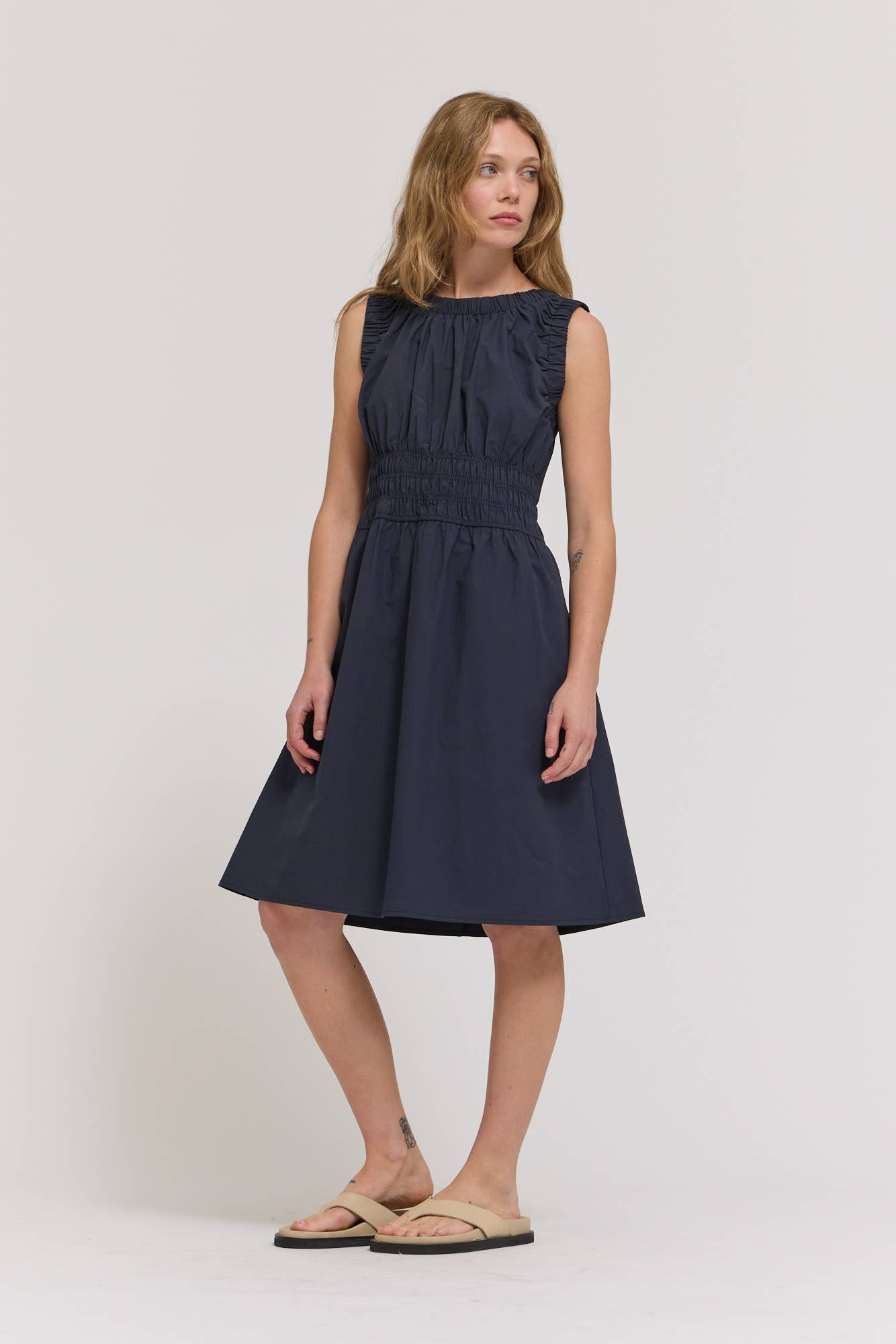 Shirred Cotton Dress