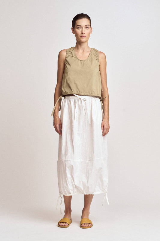 Gathered Cropped Tank- Dry Herb