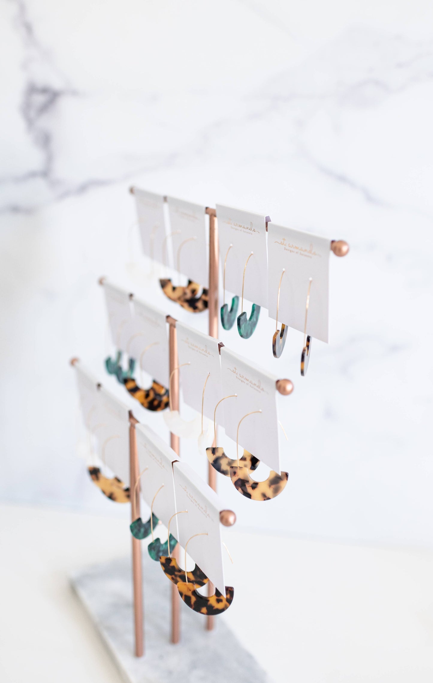 Brown Tortoise Threader Earrings