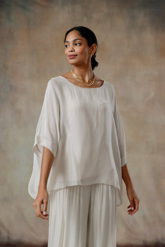 Martina Silk Top / Opal