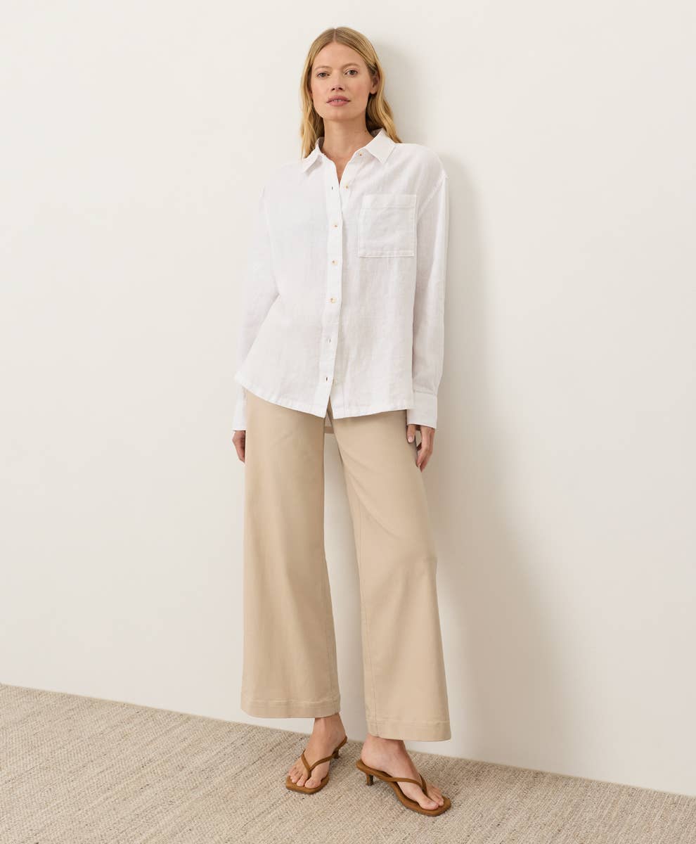 Linen Relaxed Shirt- White
