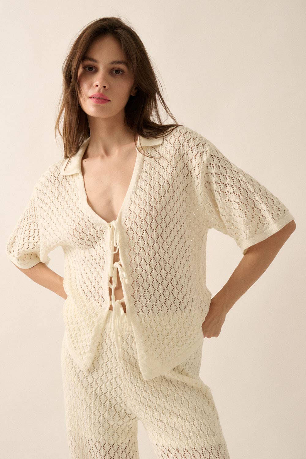 Pointelle Crochet Top