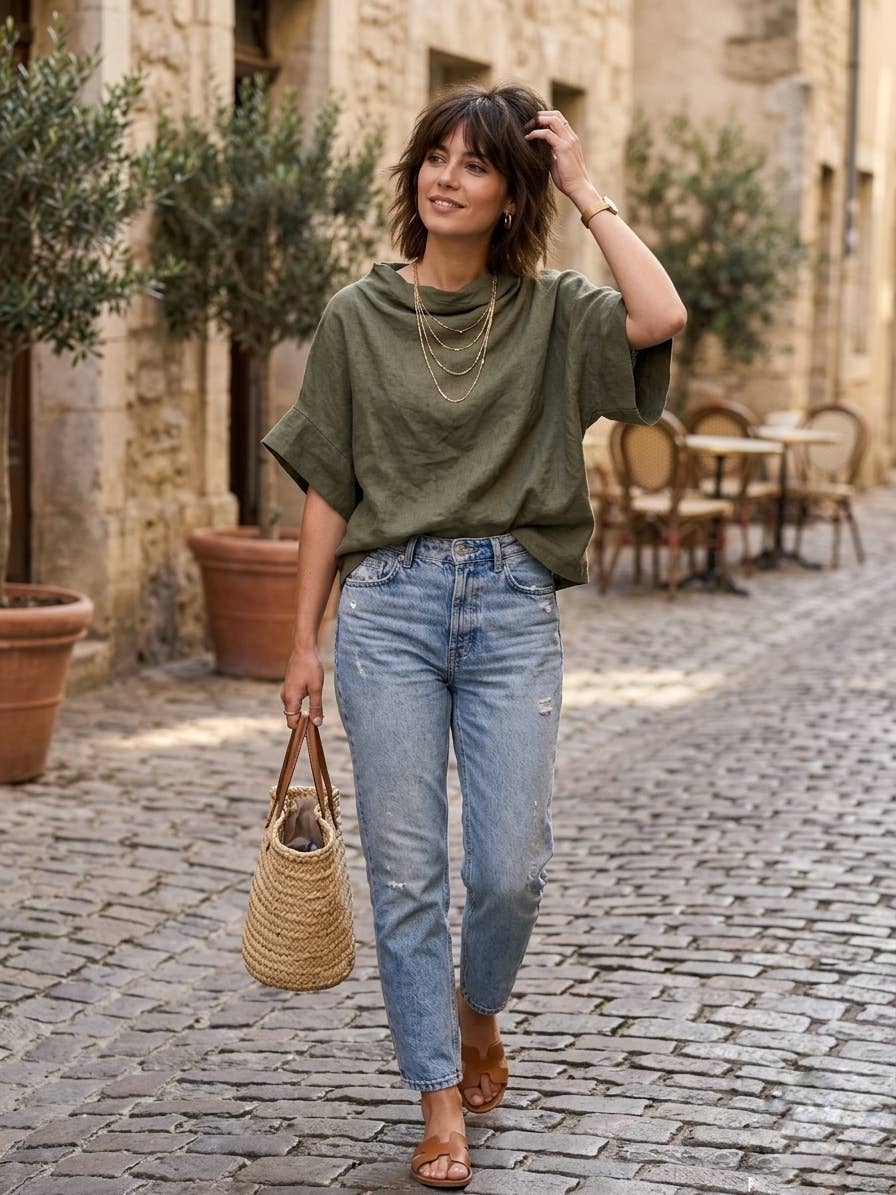 Sloane Linen Blouse / Beige