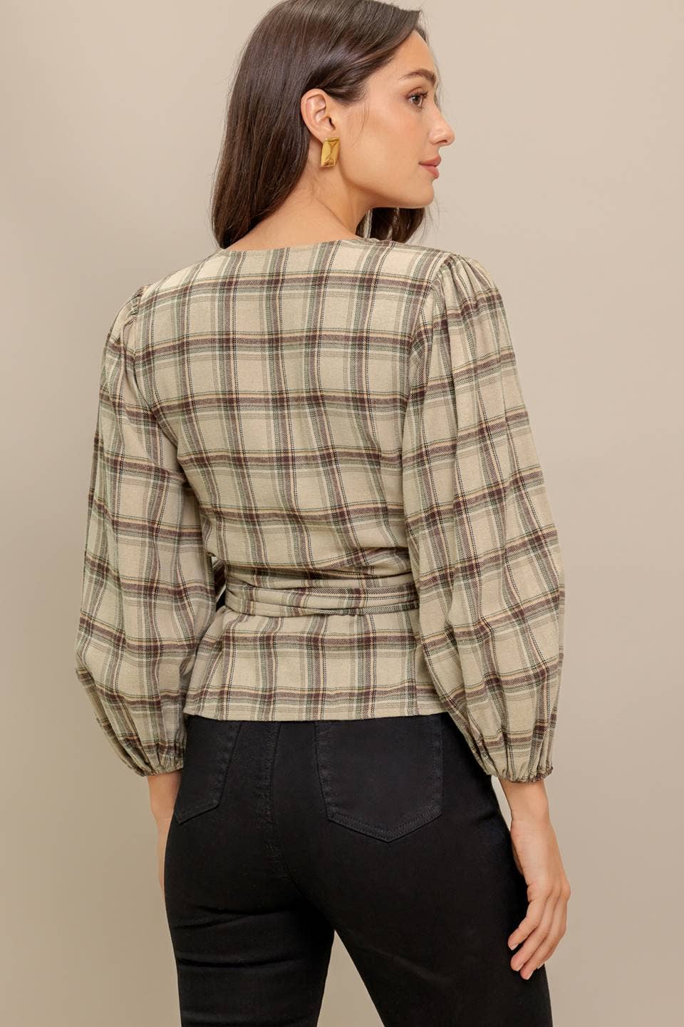 Lila Plaid Top