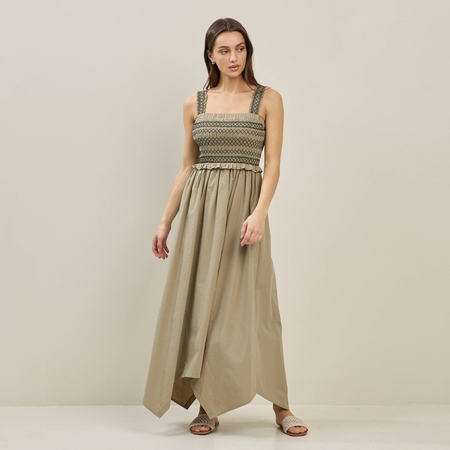 Smocked Midi Dress