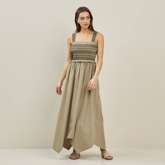 Smocked Midi Dress