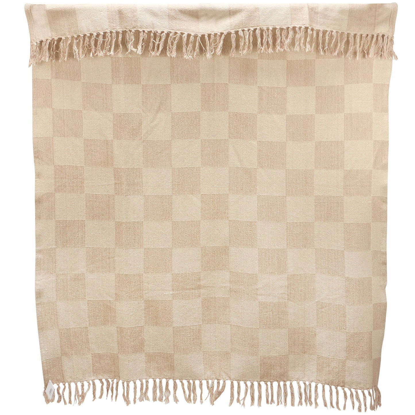 Cream Checkerboard Throw