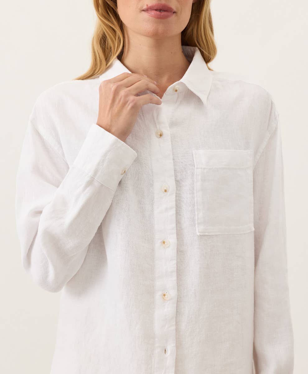 Linen Relaxed Shirt- White