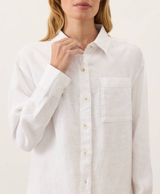 Linen Relaxed Shirt- White