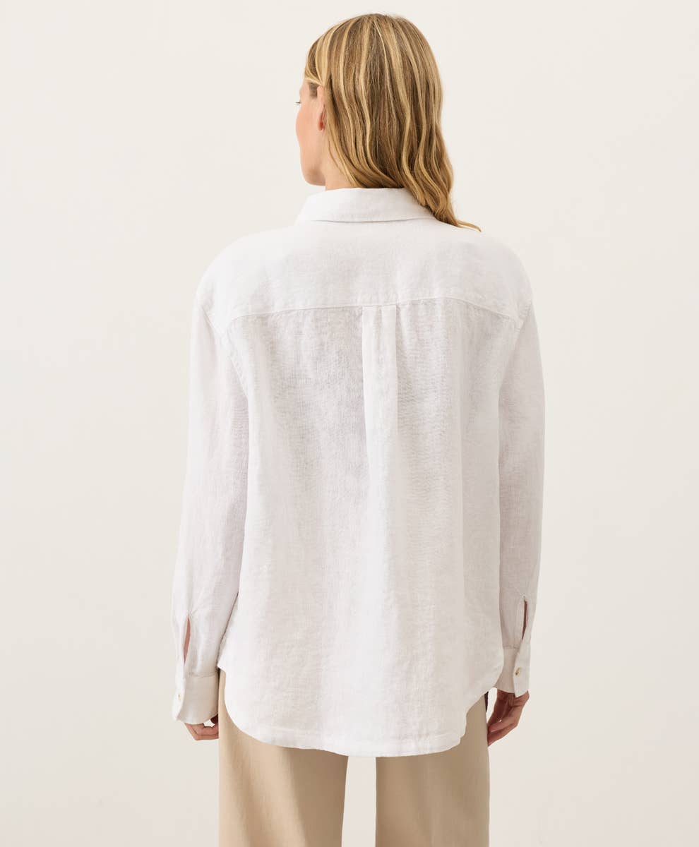 Linen Relaxed Shirt- White