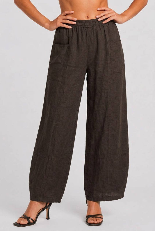 Linen Balloon Pant / Espresso
