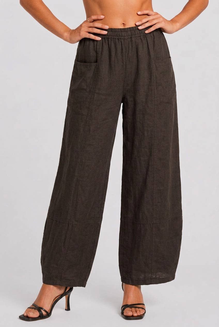 Linen Balloon Pant / Espresso