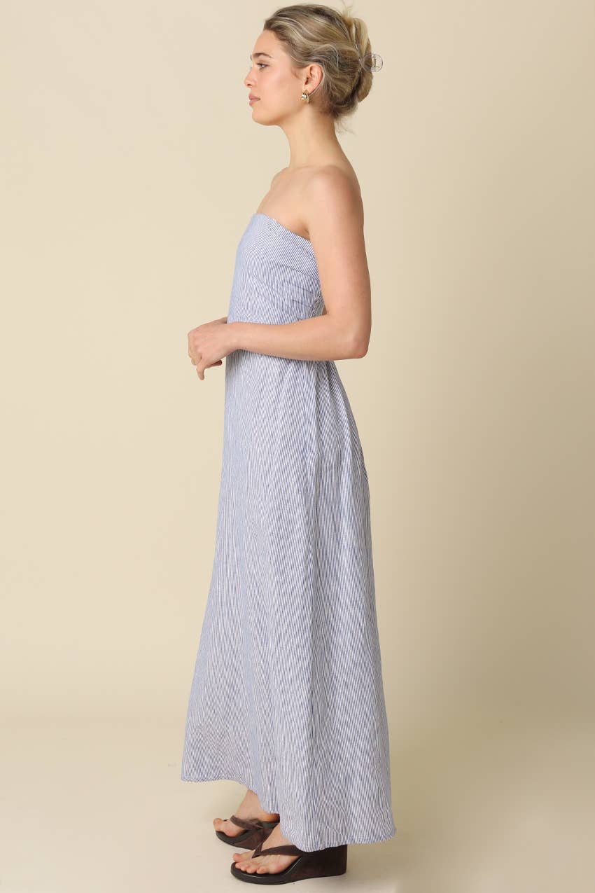 Milard Linen Dress: Denim