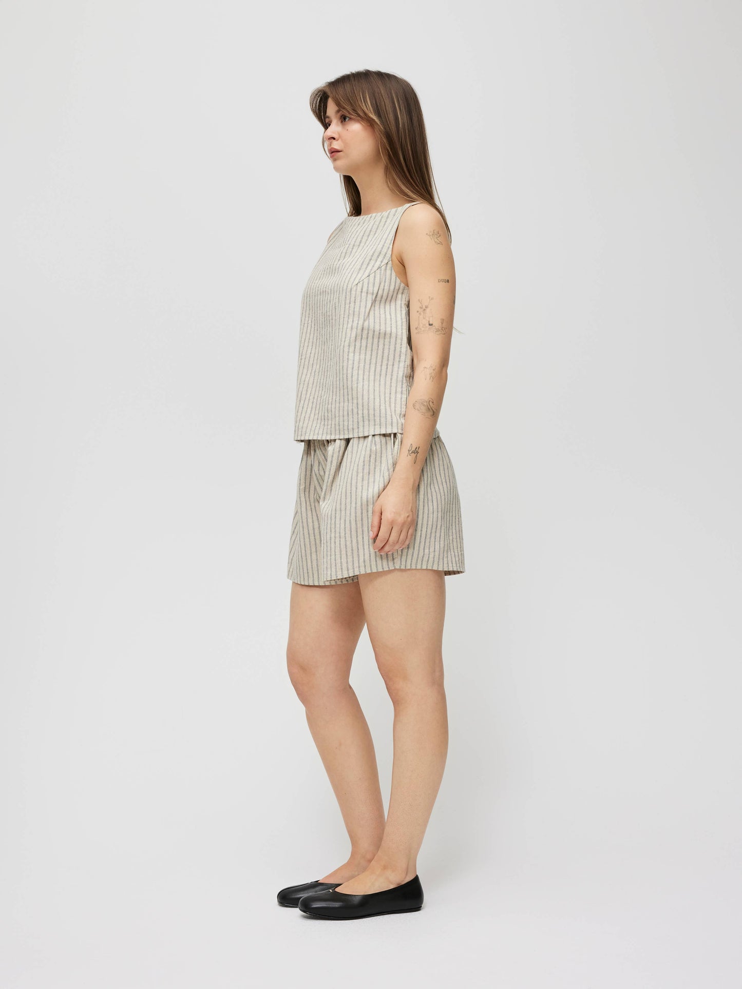 The Macey Shorts | Striped Linen Shorts