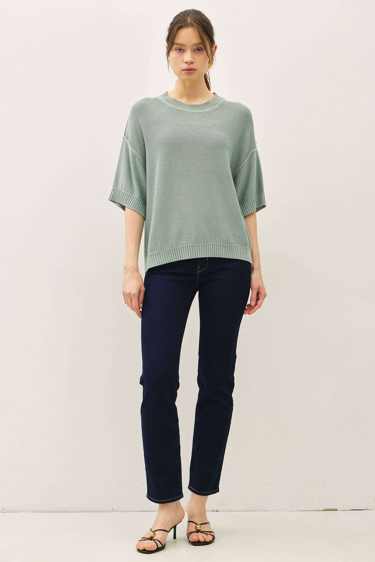 Oversized Sweater Top- Jade