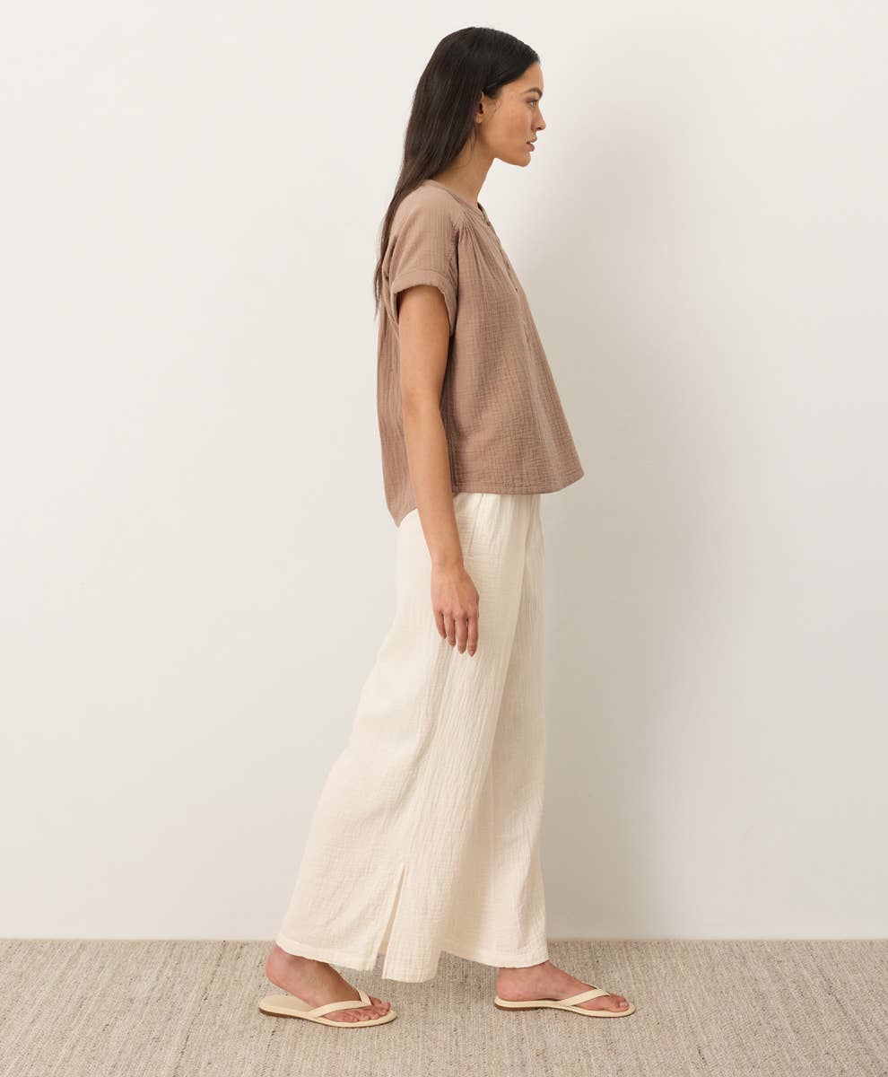 Gauze Split Hem Pant
