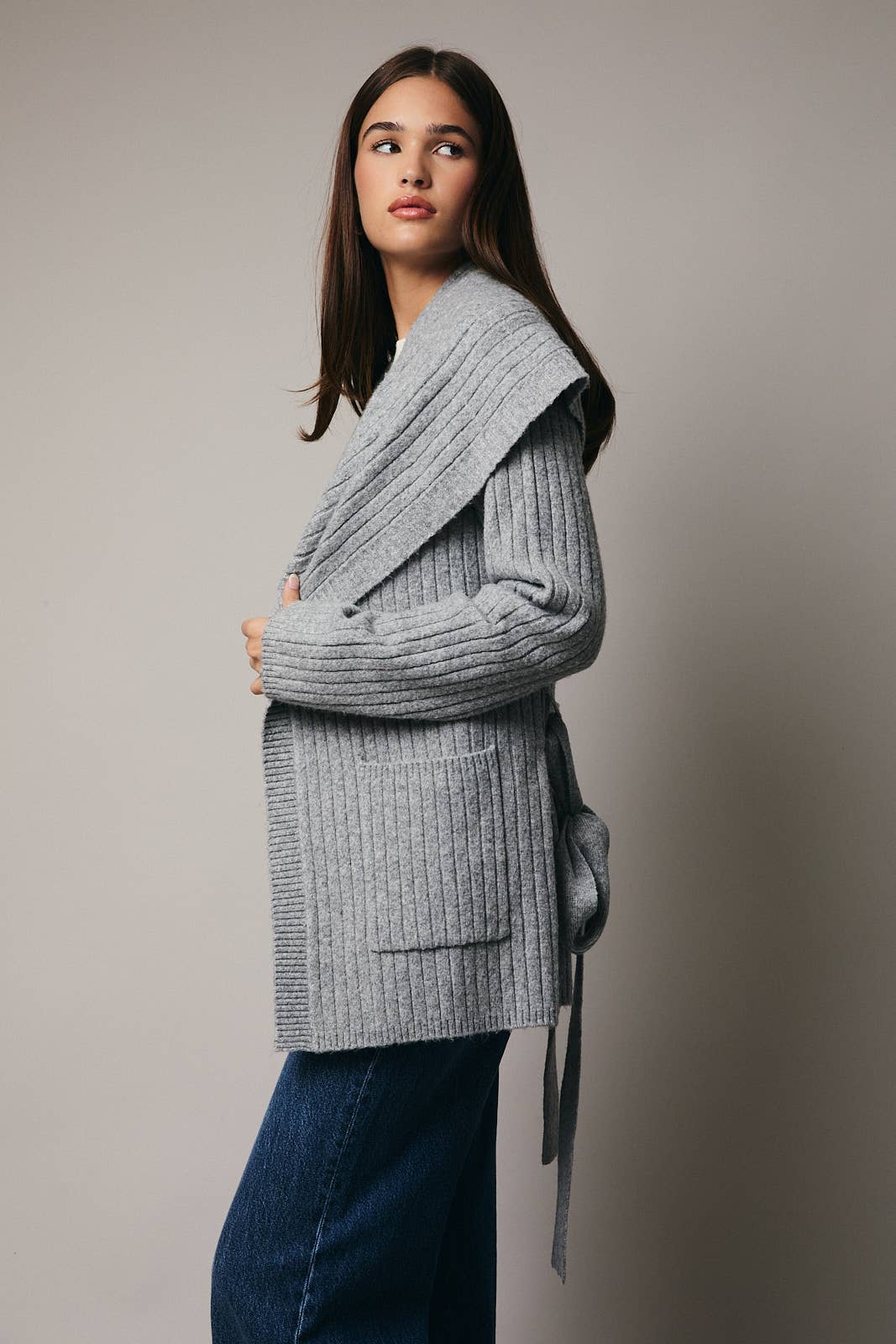 Ali Wrap Cardigan- Grey