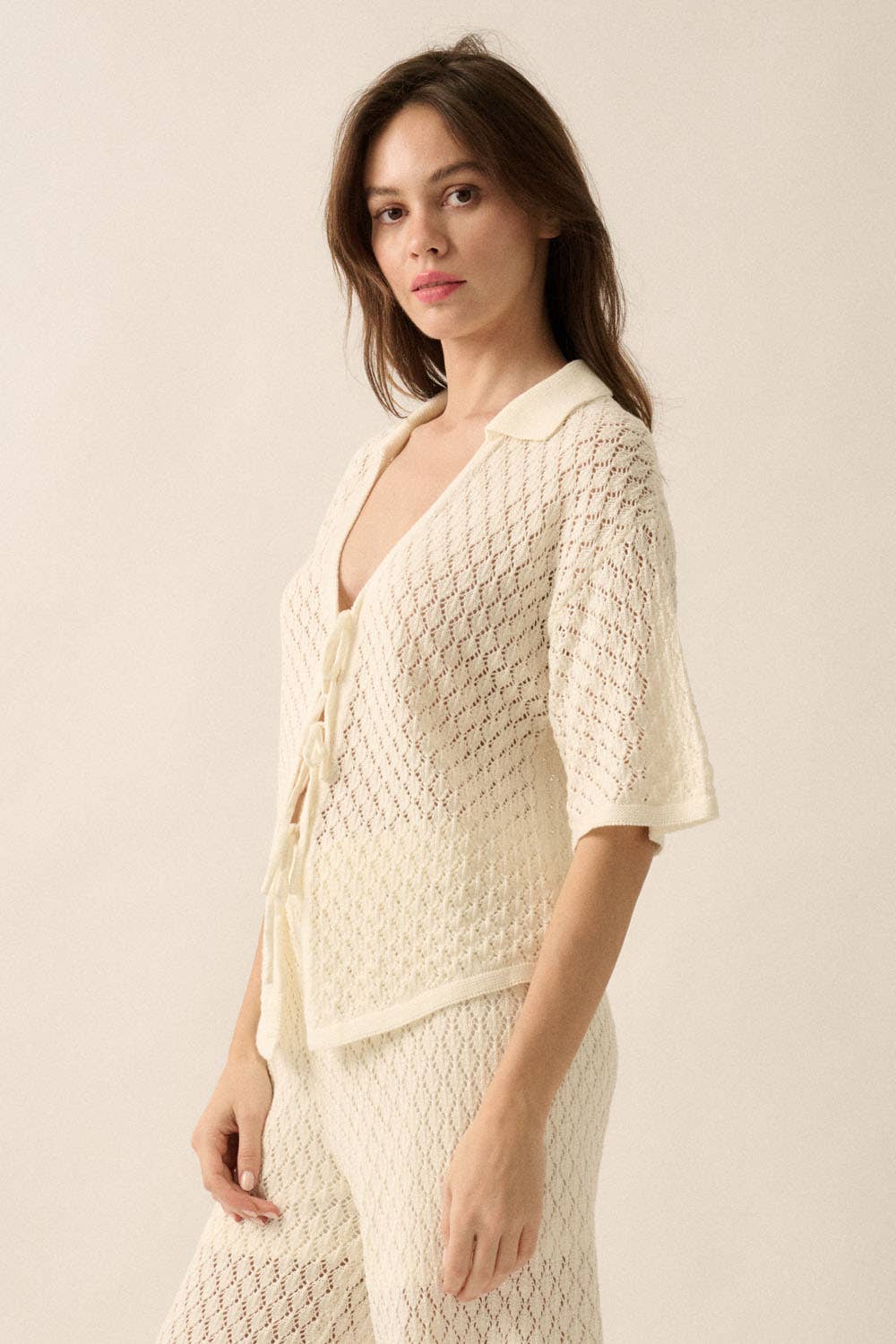 Pointelle Crochet Top