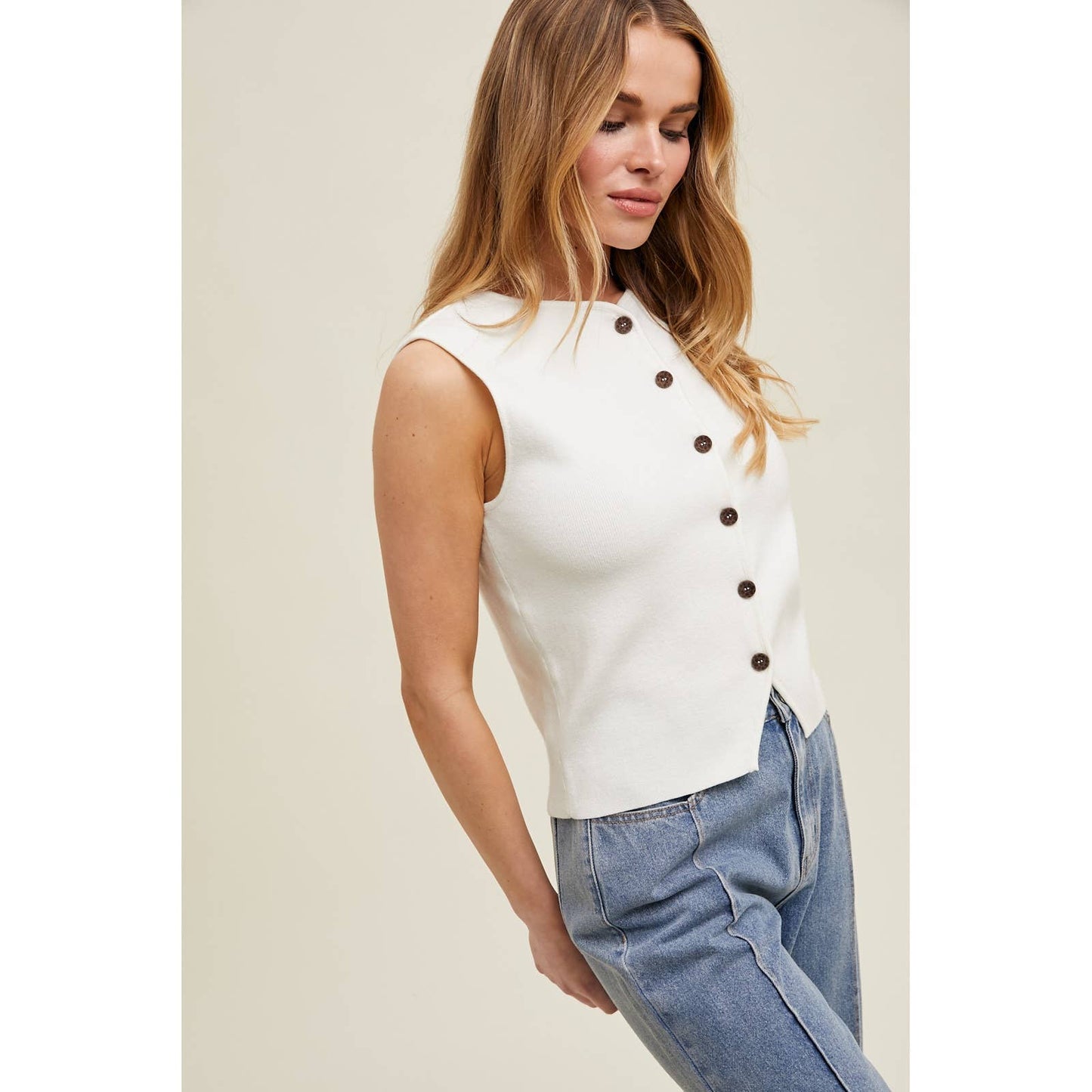 Button-Up Sweater Vest