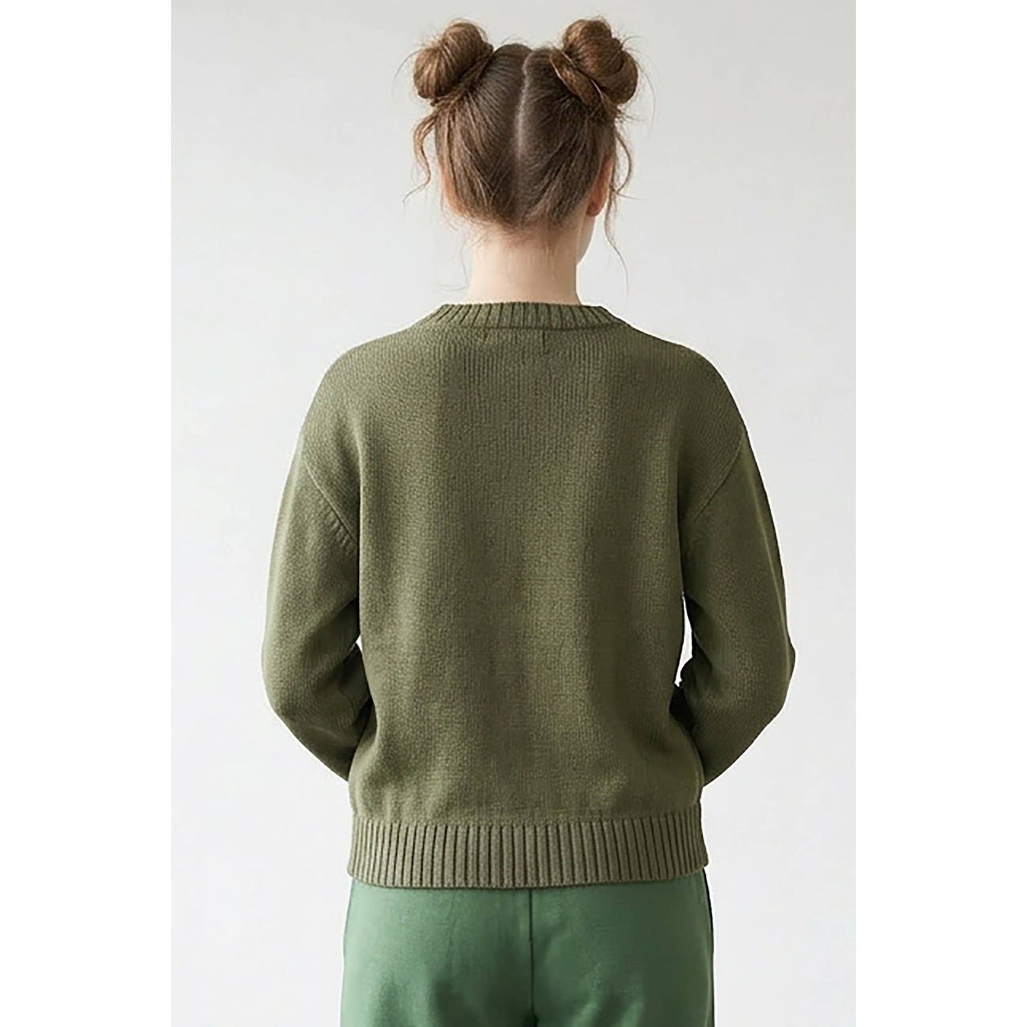 Crewneck Sweater: Olive