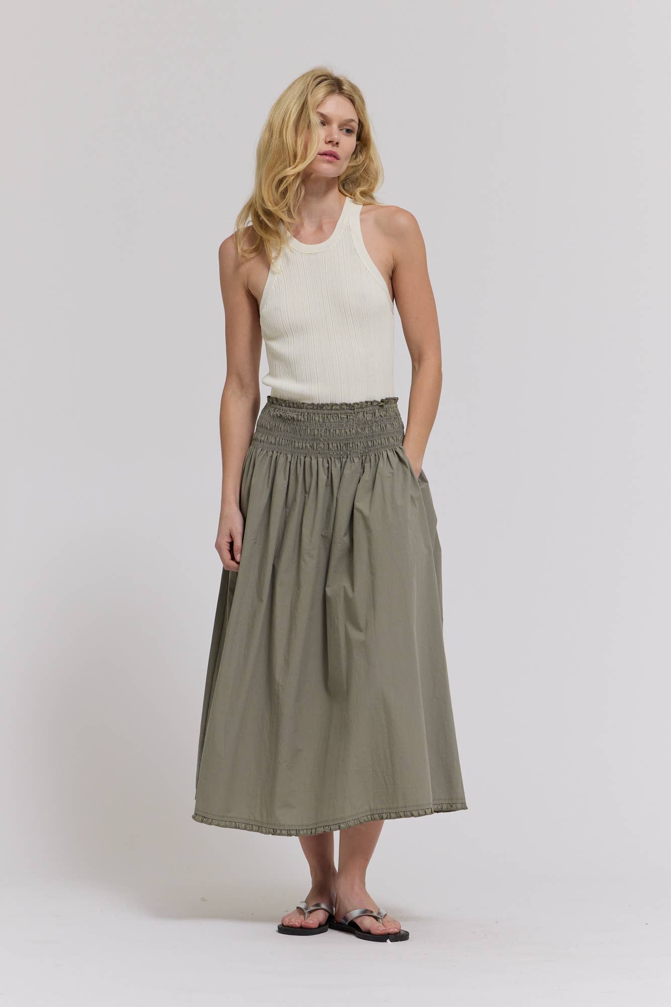 Eyelet Trim Skirt