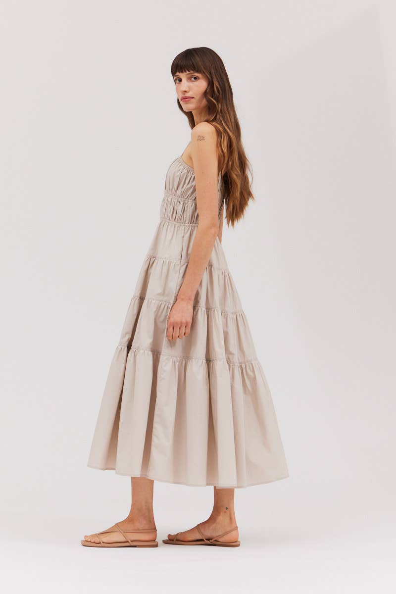 Tahlia Midi Dress - Beige