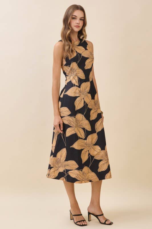 Floral Print Midi Dress