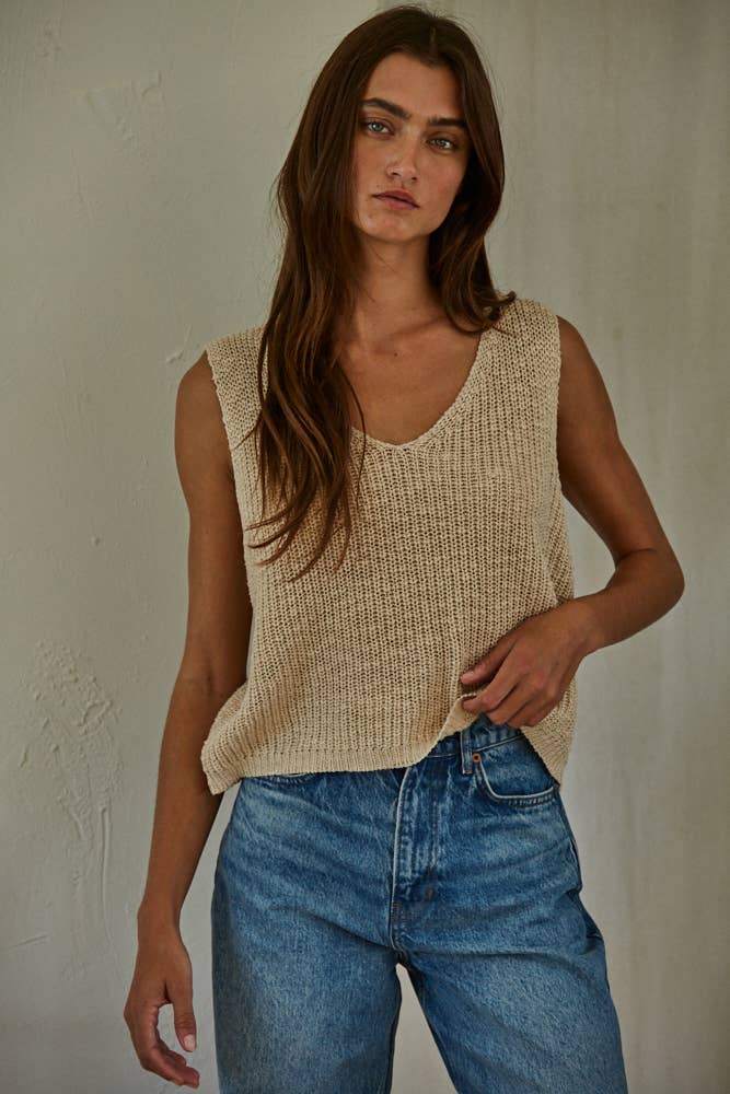 Knit Cotton Sweater Top
