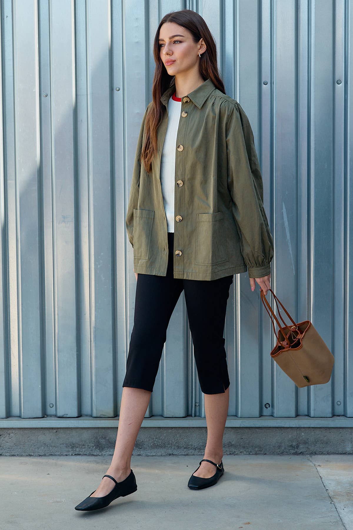 Gathered Button Jacket